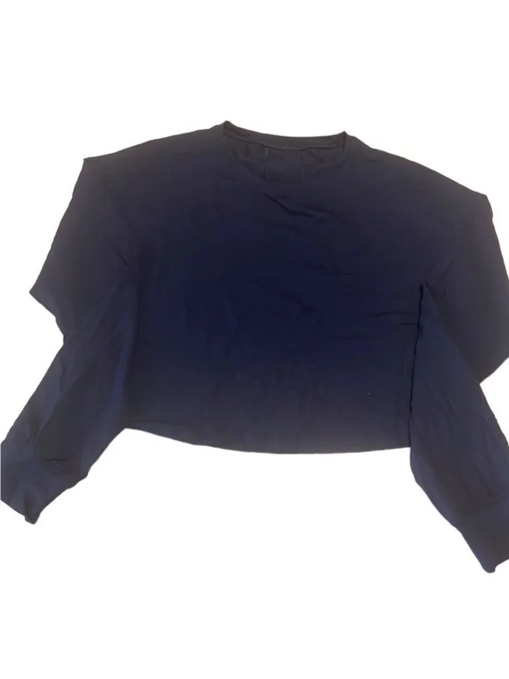 Lululemon Blue Pullover Long Sleeves Round Neck Crop Top Size Large